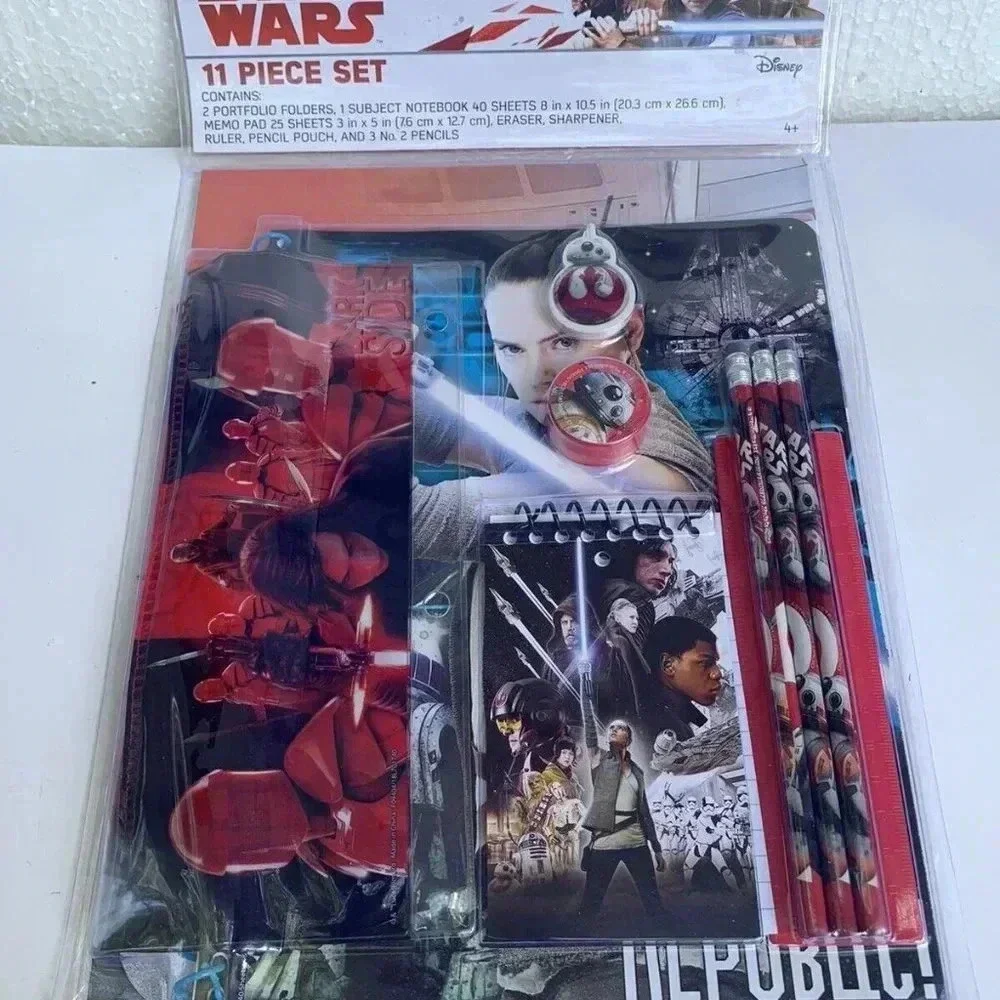 NEW 3x Disney Star Wars 11-pc Set Stationary Back to School Supplies